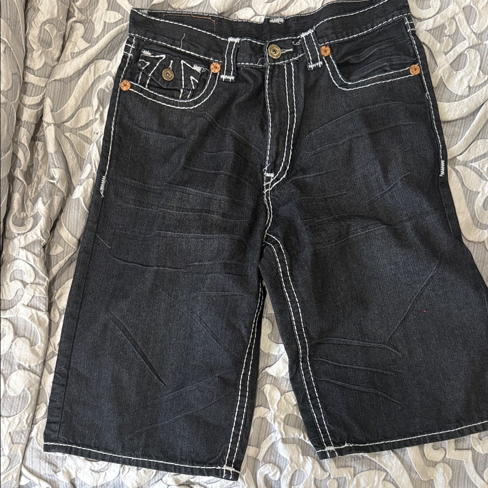 Men's Black Denim Jean Shorts by True Religion